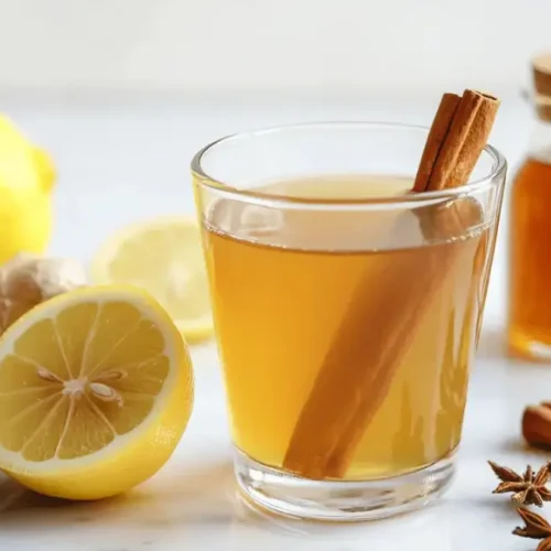 Natural Zepbound Recipe detox drink with lemon, ginger, and cinnamon